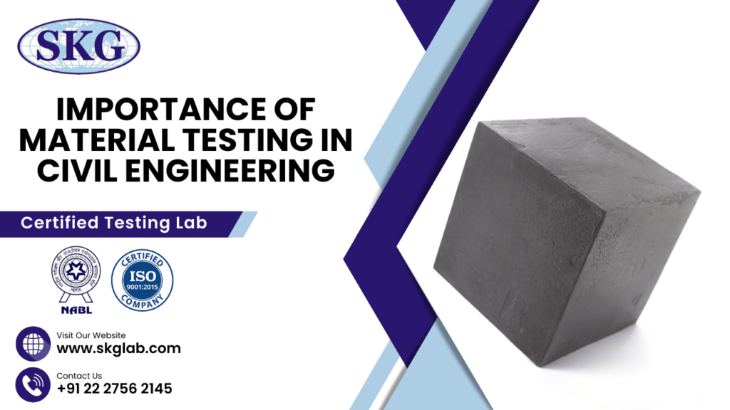 Importance of Material Testing in Civil engineering Material testing is a very important aspect of civil engineering, which is important not only for the safety and longevity of infrastructure but also to enhance the efficiency during construction, during usage of the structures and cost savings by controlling errors at the right time. Ensuring Quality & Safety Worldwide